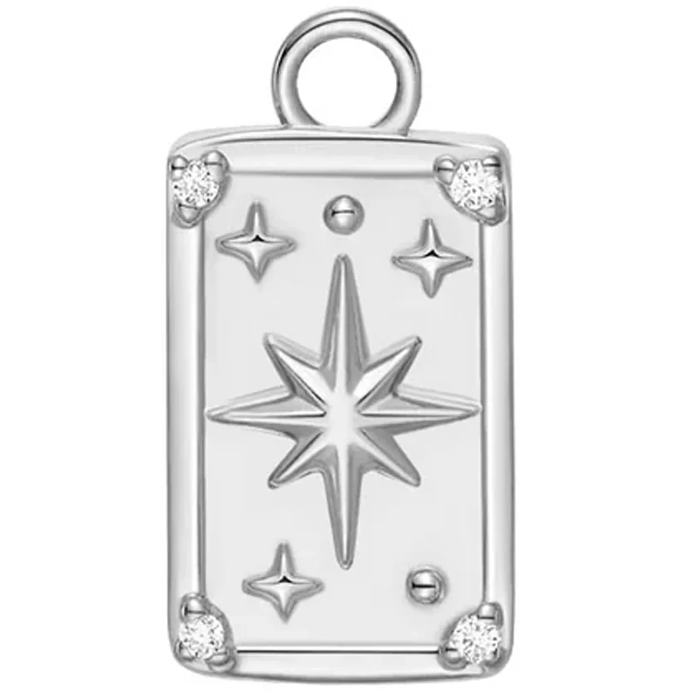 "The Star" Tarot Card Charm in Gold with Diamonds - Image 5