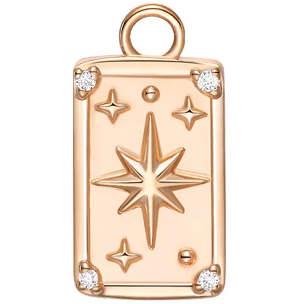 "The Star" Tarot Card Charm in Gold with Diamonds - Image 6