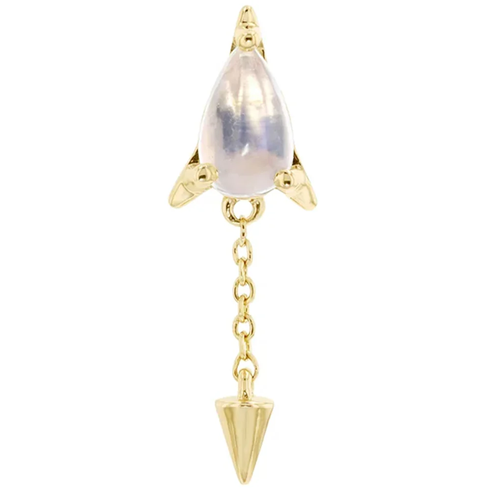 threadless: "Arabella" End in Gold with Moonstone - Image 3