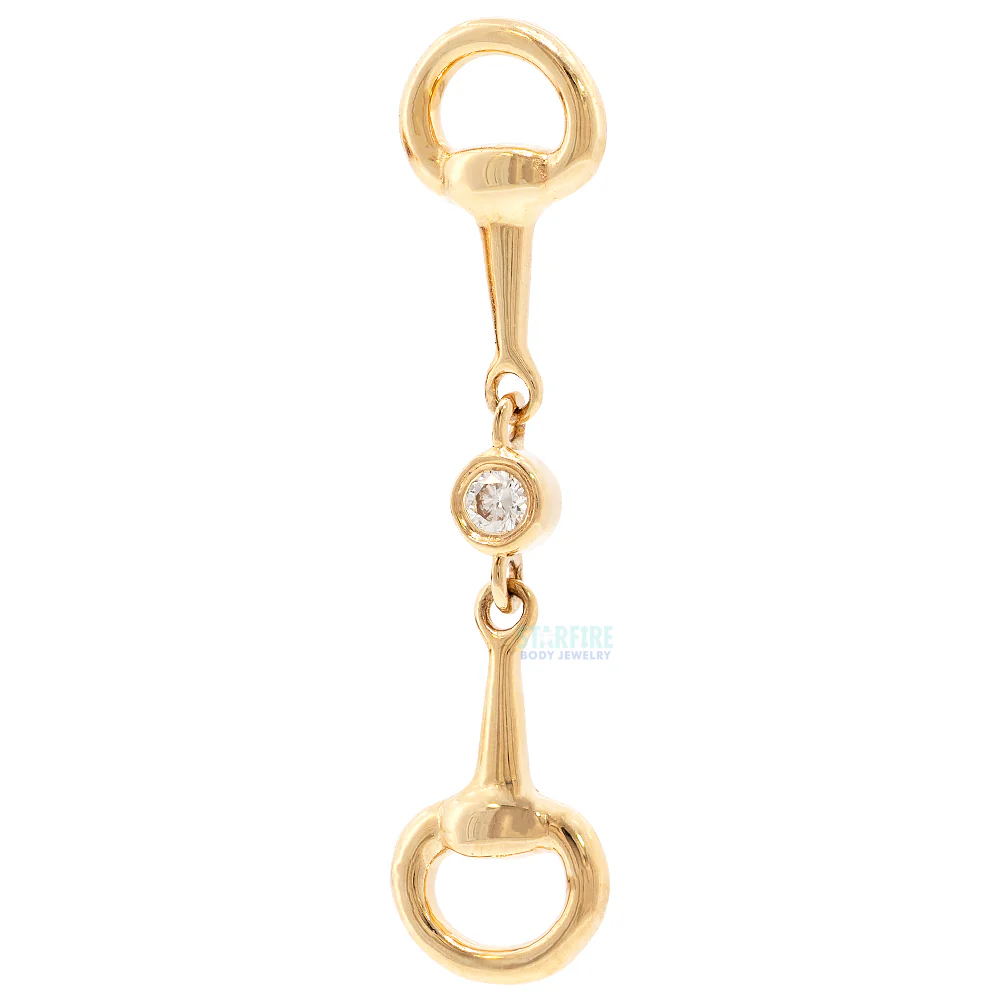 threadless: "Aspen" Horse Bit End in Gold with Diamond