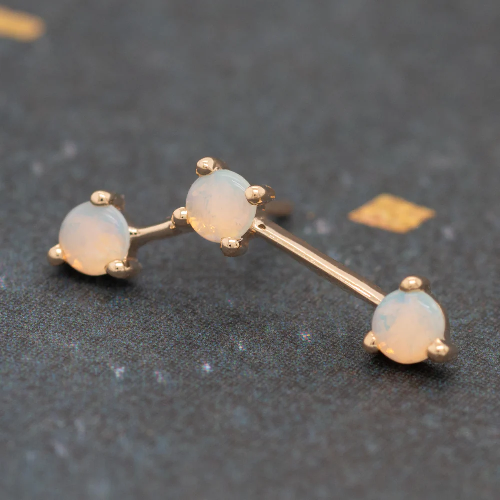 threadless: "Astera 3" End in Gold with Opals - Image 2