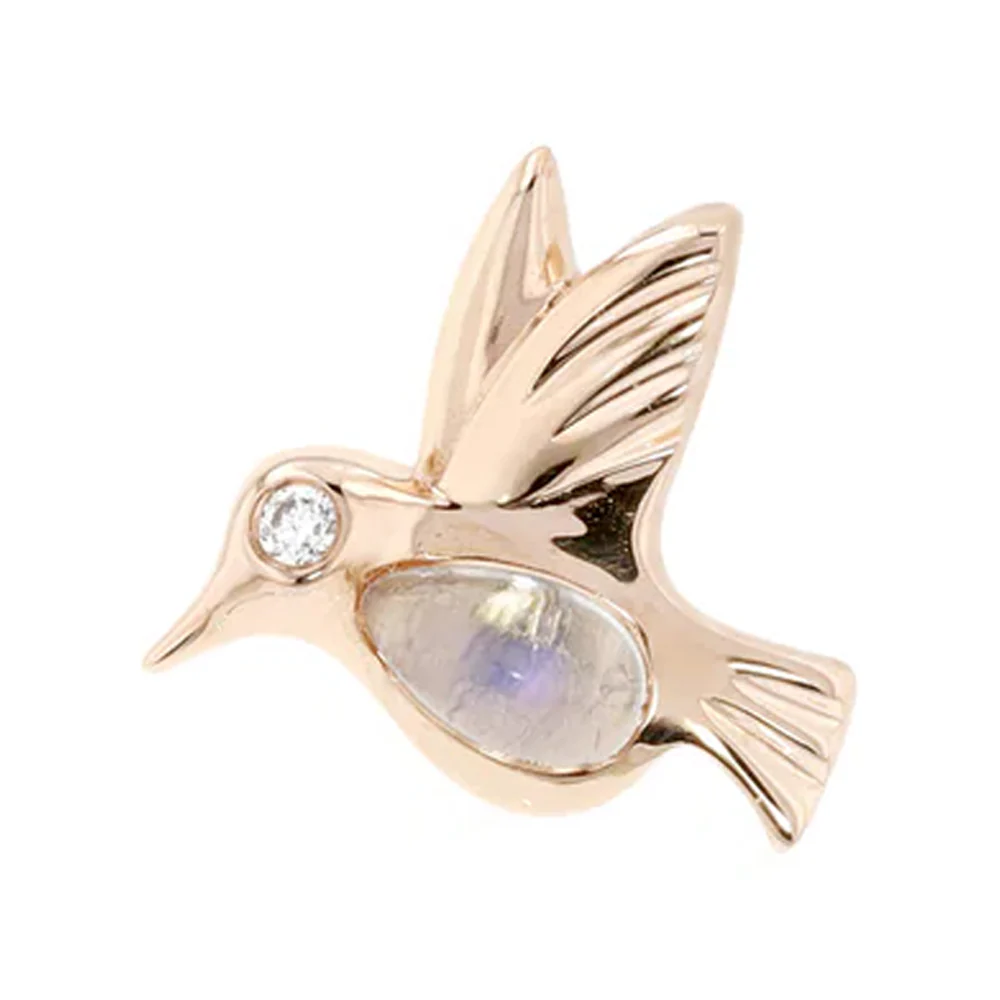 threadless: "Betty" End in Gold with Moonstone & Diamond - Image 6