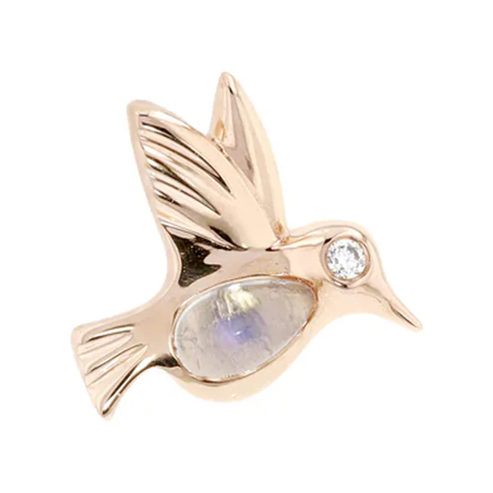 threadless: "Betty" End in Gold with Moonstone & Diamond - Image 7