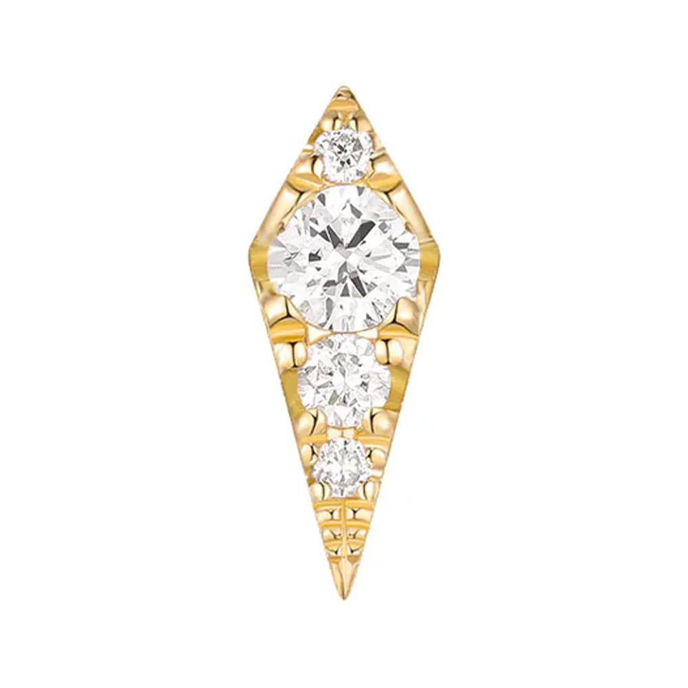 threadless: "Blade" End in Gold with Diamonds - Image 2