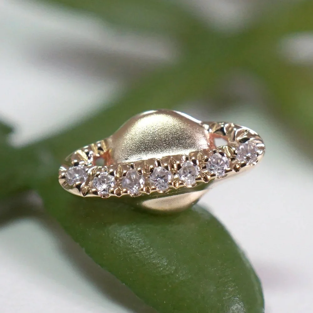 threadless: "Calypso" Mini End in Gold with Diamond Ring