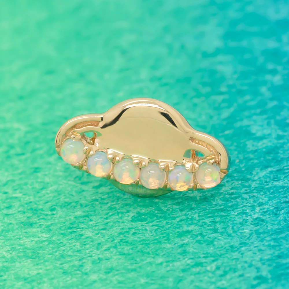 threadless: "Calypso" Mini End in Gold with Opal Ring - Image 2