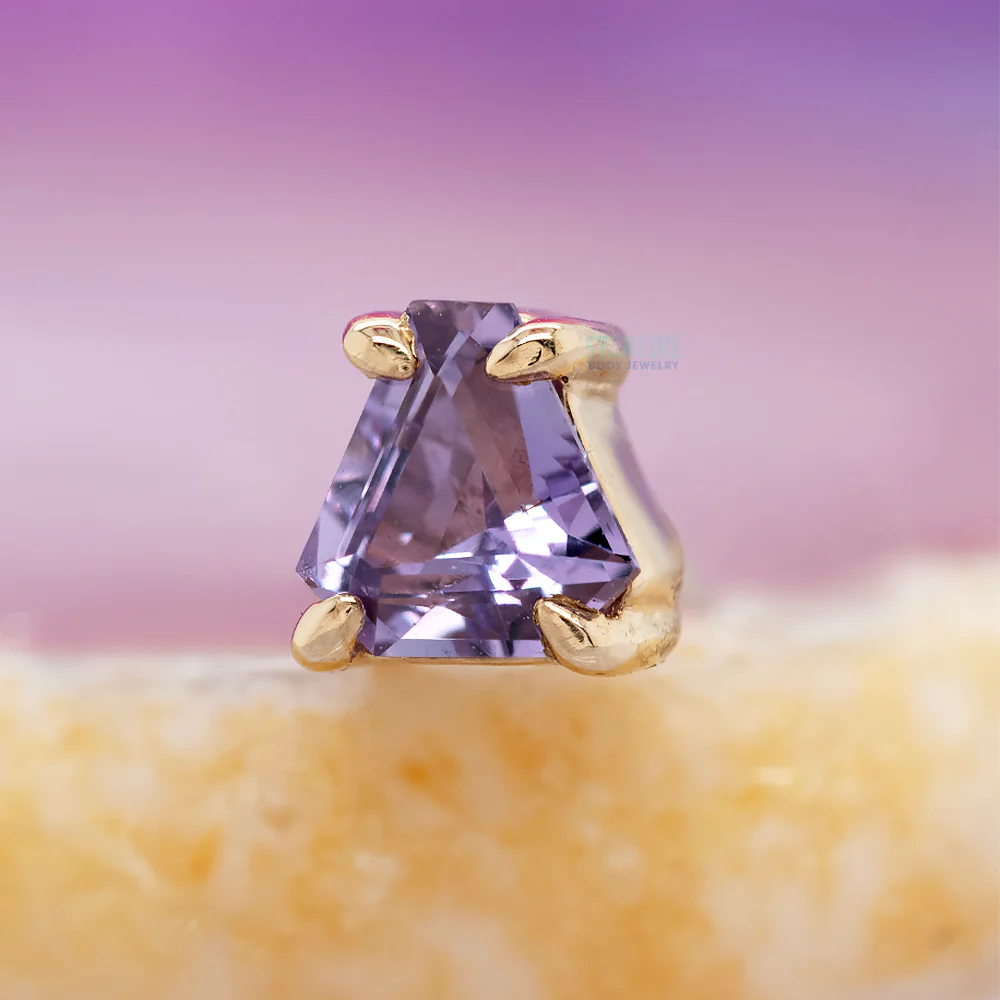 threadless: Claw Set Sapphire End in Gold - Image 2