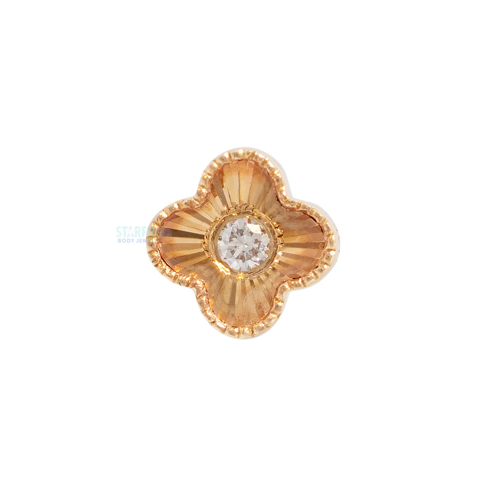 threadless: Clover Ray End in Gold with Diamond - Image 3