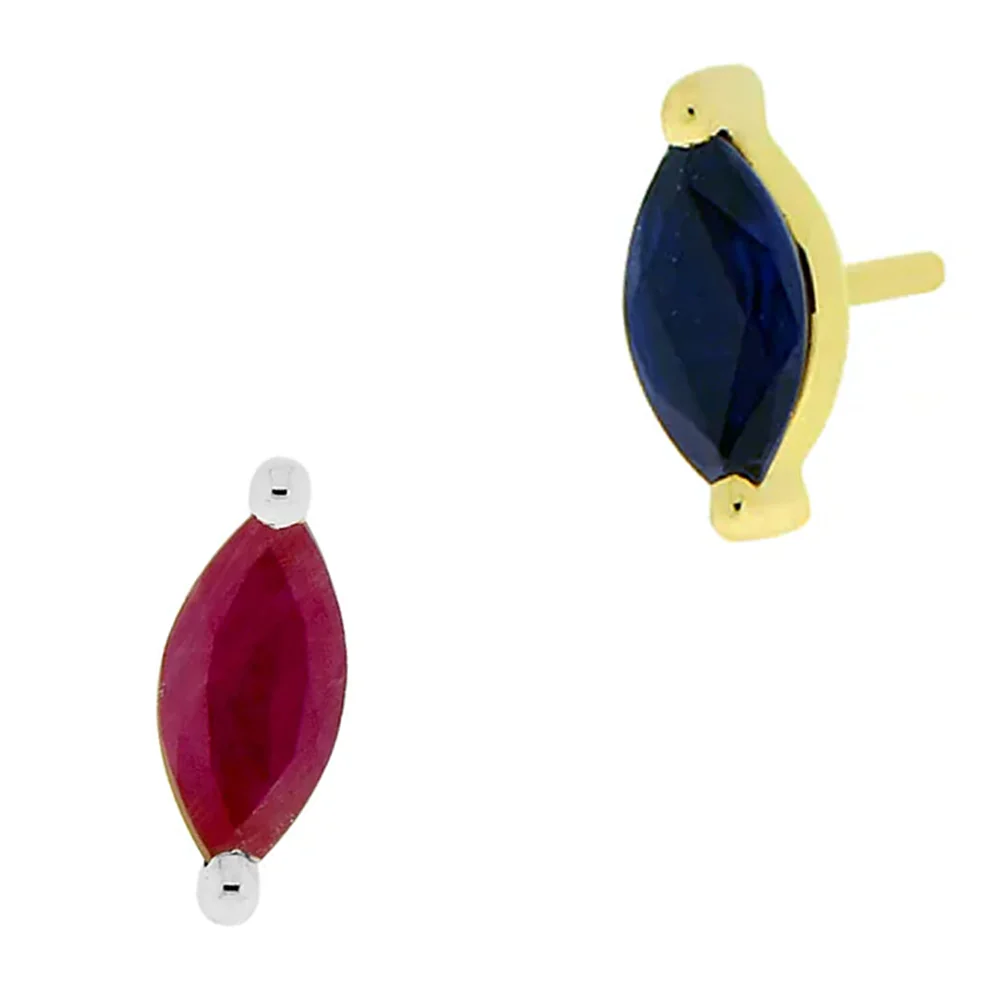 threadless: "Ella" End in Gold with Genuine Gemstones