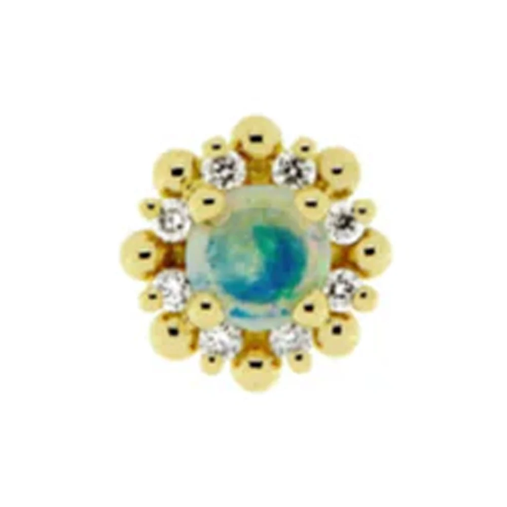 threadless: "Gaia" End in Gold with Opal & Diamonds
