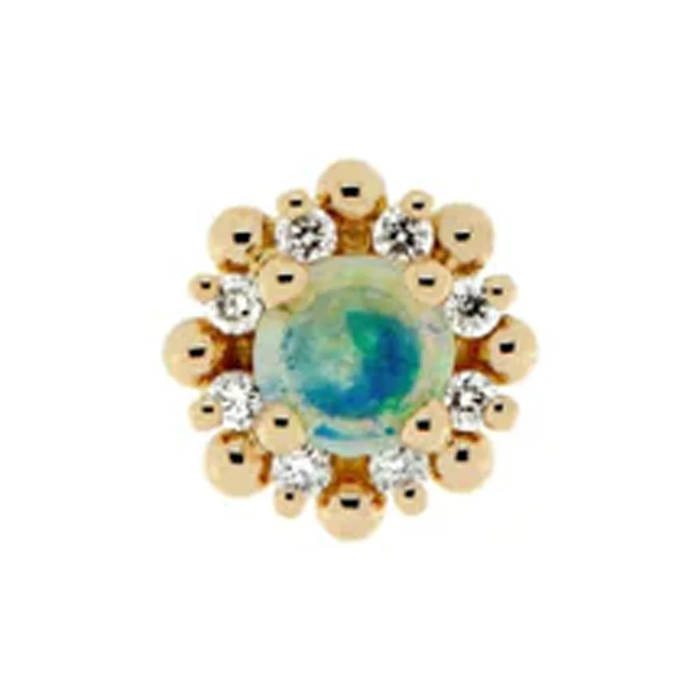 threadless: "Gaia" End in Gold with Opal & Diamonds - Image 3