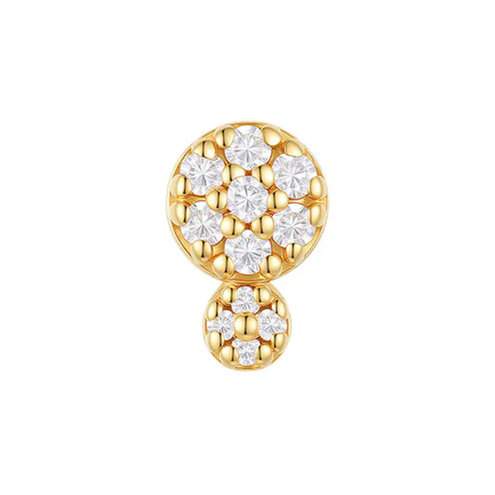 threadless: "Gemma" End in Gold with Diamonds - Image 2