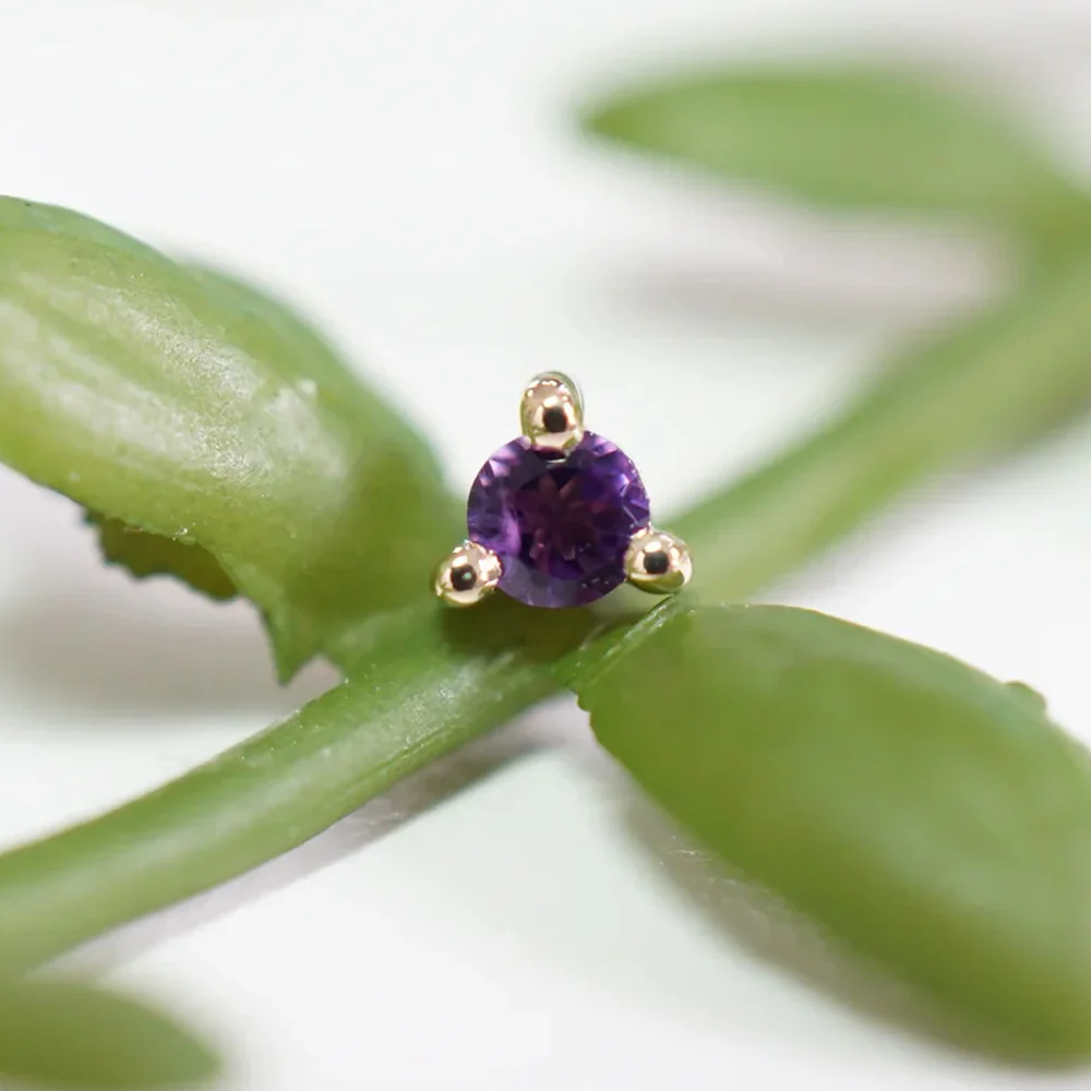 threadless: "Gia" End in Gold with Genuine Gemstones - Image 4