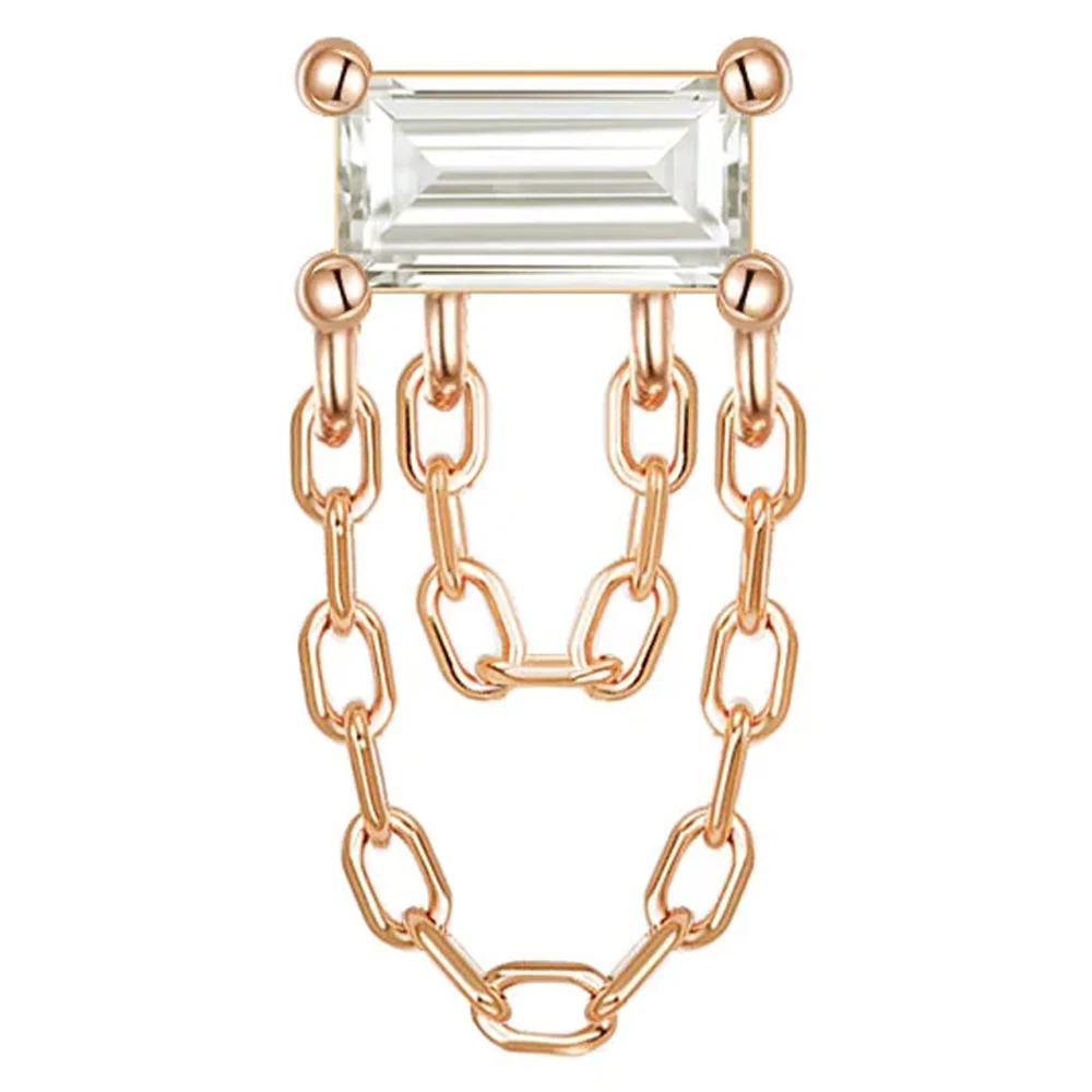 threadless: "Hazel" End with Chains in Gold with Diamond - Image 3
