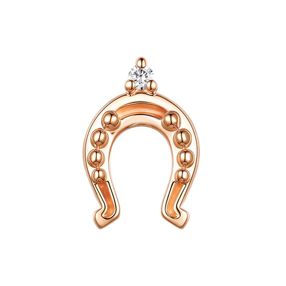 threadless: "Maverick" Horseshoe End in Gold with Diamond - Image 4