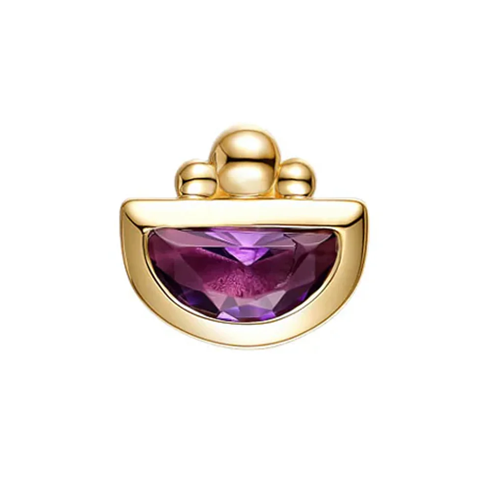 threadless: "Melody" End in Gold with Amethyst & Beads - Image 2