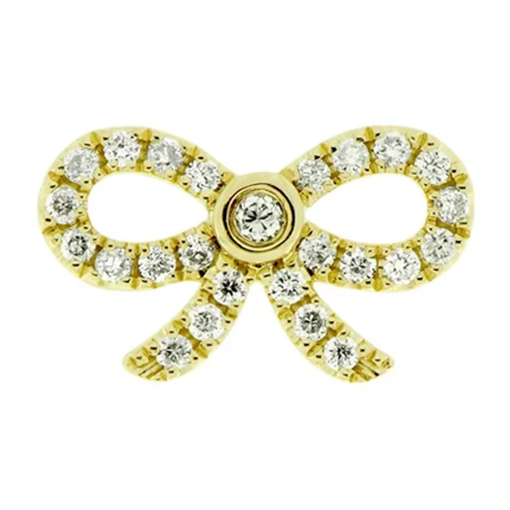 threadless: Mini "Sophia" End in Gold with Diamonds - Image 2