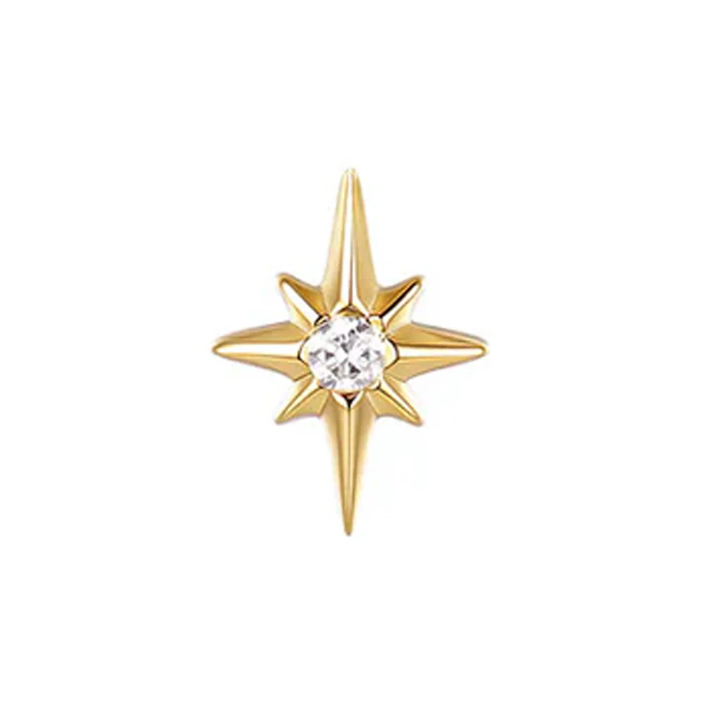 threadless: "Nova" End in Gold with Diamond - Image 3