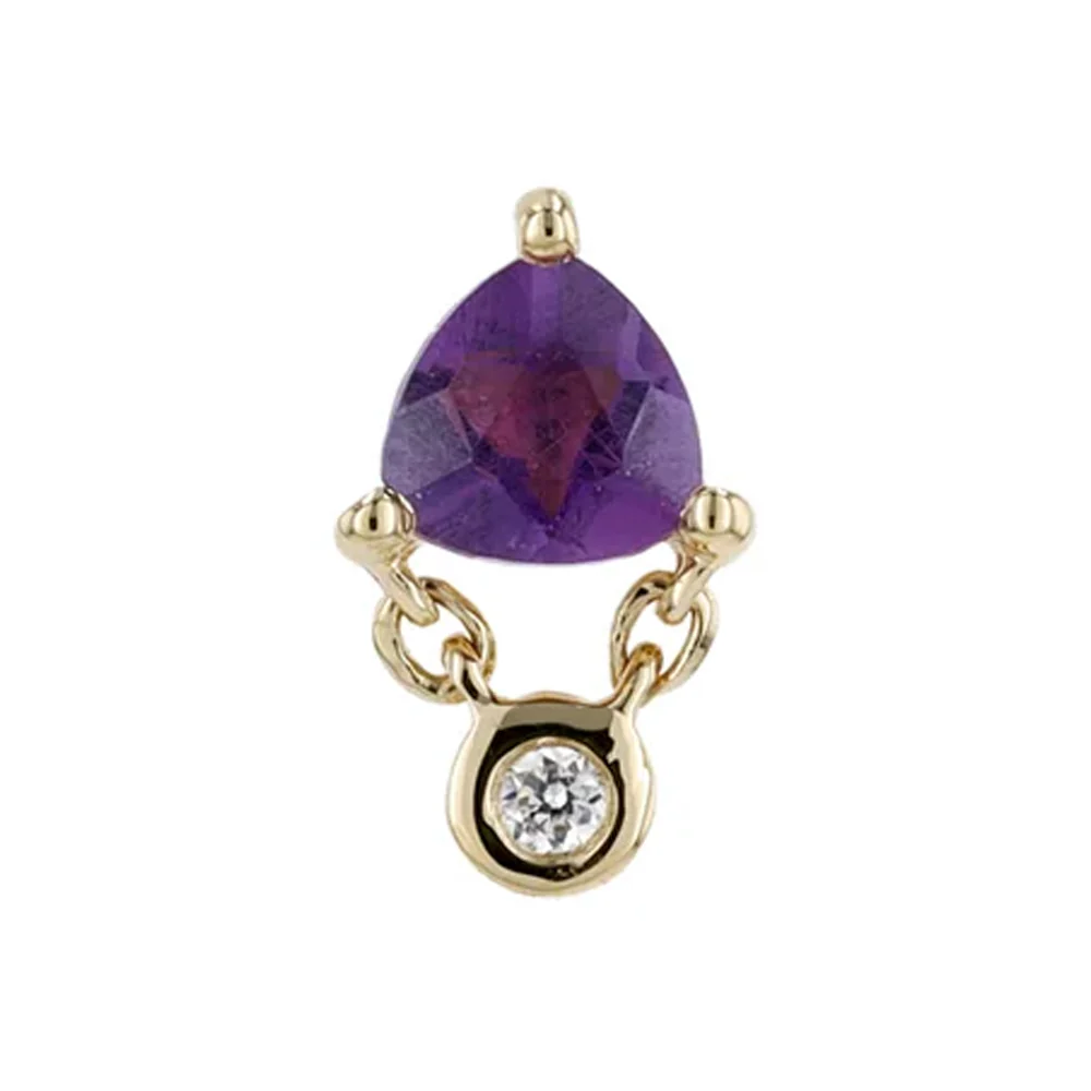 threadless: "Olivia" End in Gold with Genuine Gemstones - Image 4