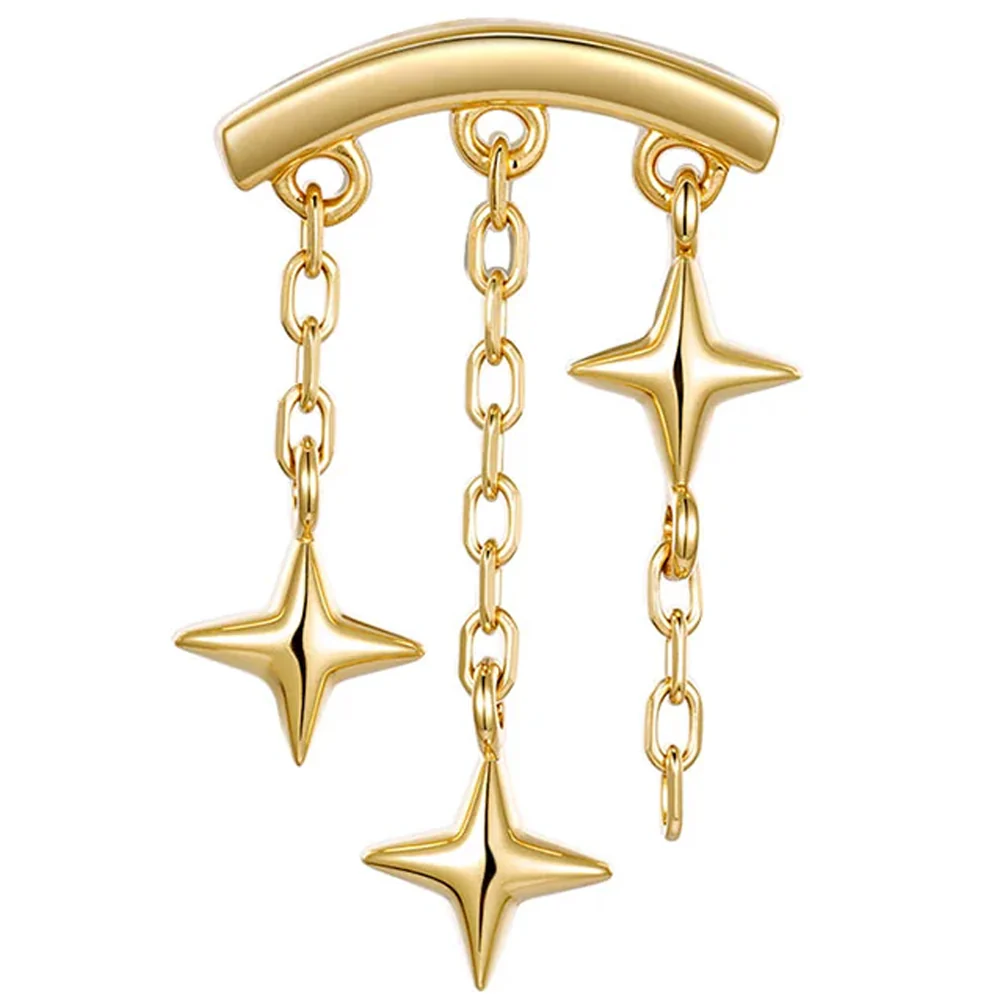 threadless: "Orion" Hidden Helix End with Chains in Gold - Image 3