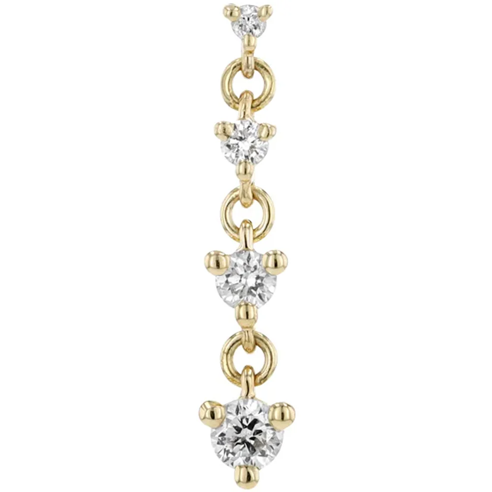 threadless: REVERSE "Cascade 4" Chain End in Gold with Diamonds
