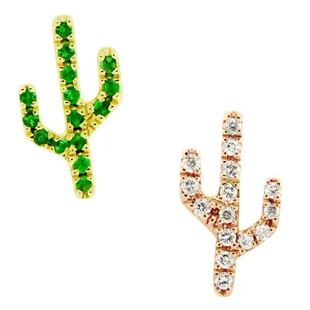 threadless: "Sonoran" Cactus End in Gold with Genuine Gemstones