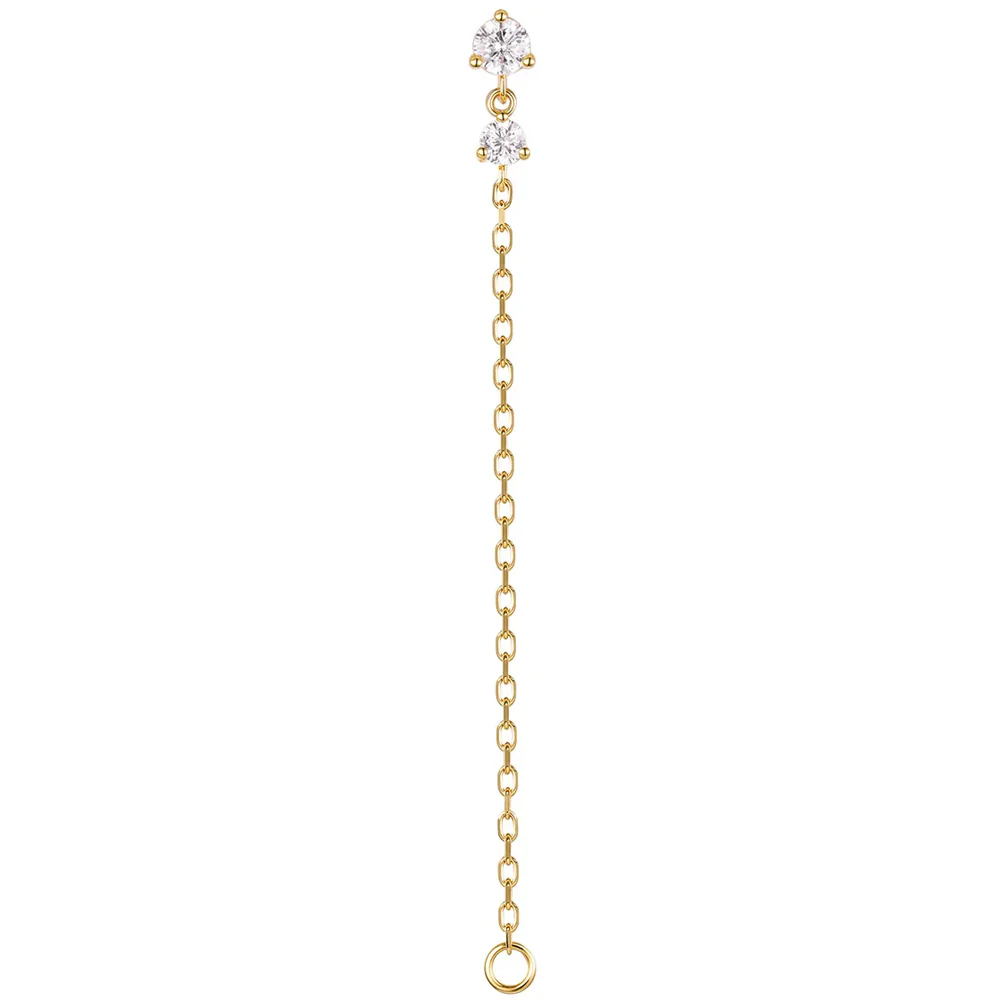 threadless: "Spark" Chain Attachment End in Gold with CZ's - Image 2