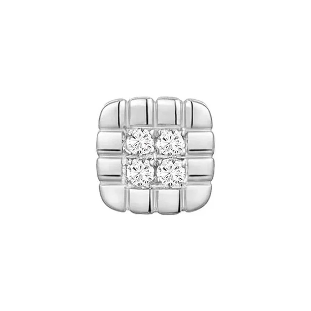 threadless: Square "Piccolo" End in Gold with Diamonds - Image 3