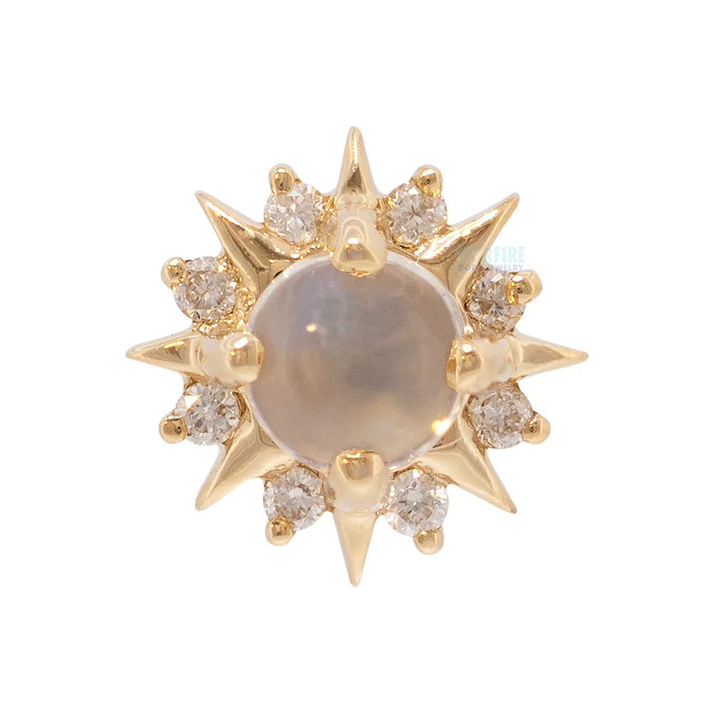 threadless: "Surya" End in Gold with Moonstone & Diamonds - Image 2