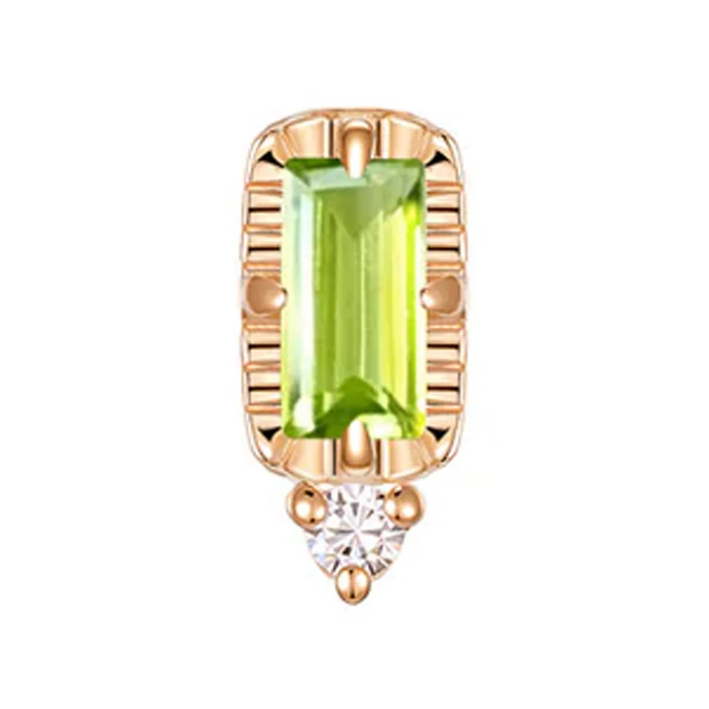 threadless: "Sylvie" End in Gold with Colored Genuine Gemstones & Diamond - Image 13