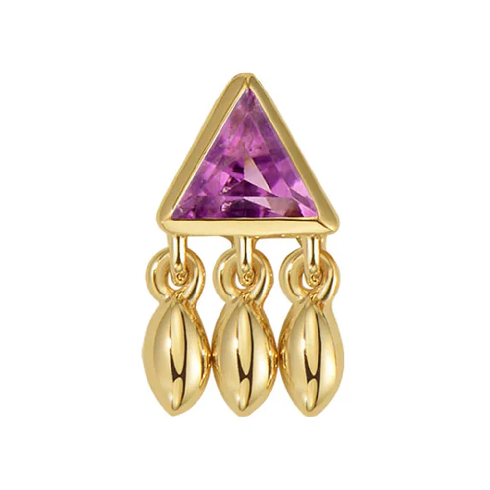threadless: "Tessa" End in Gold with Colored Genuine Gemstones - Image 8