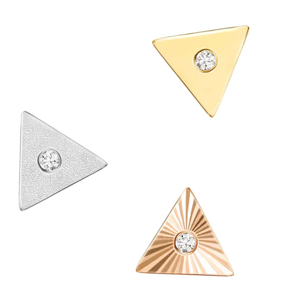threadless: Triangle "Sloan" End in Gold with Diamond