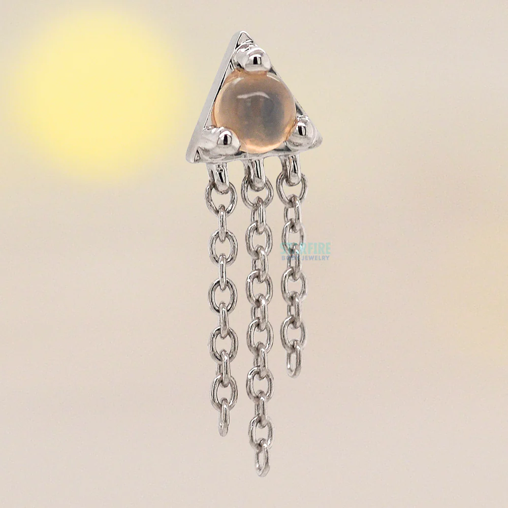 threadless: "Veronika" End with Chains in Gold with Opal Cabochon - Image 2
