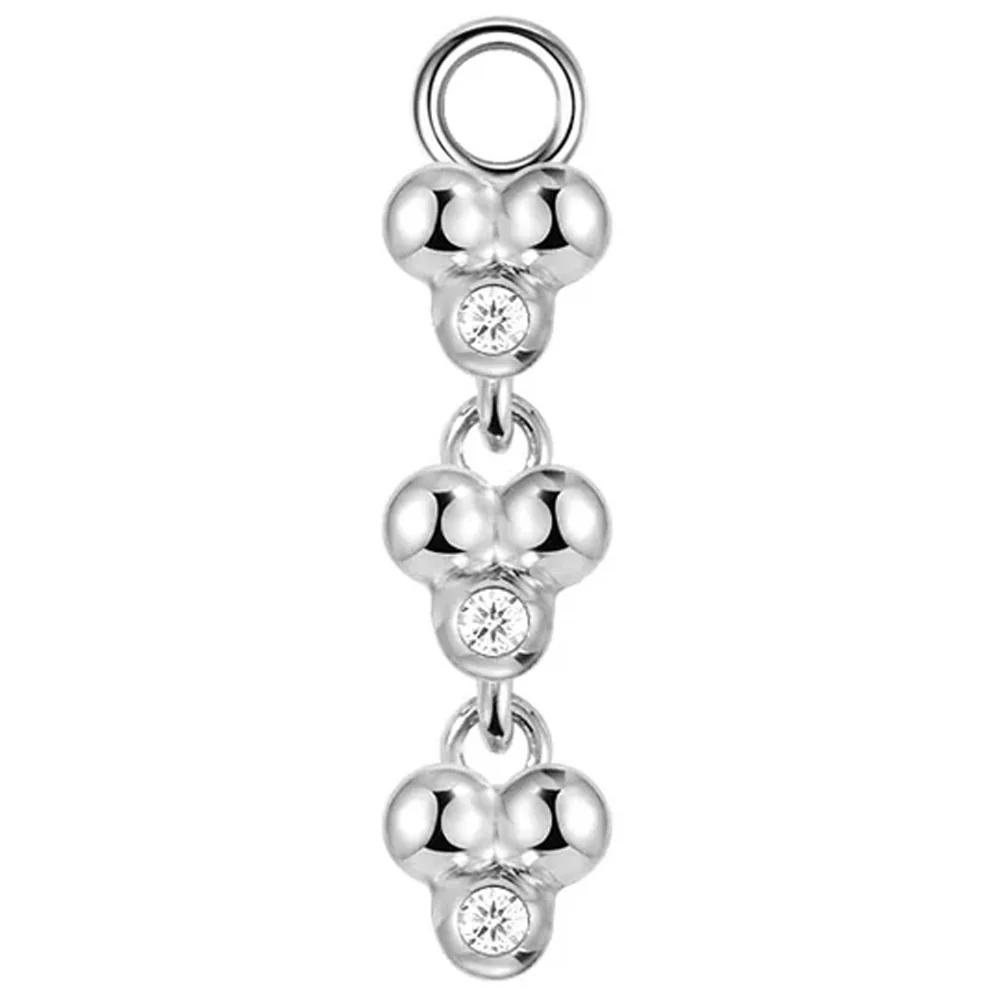 "Triple Ezra 3" Charm in Gold with Diamonds - Image 3