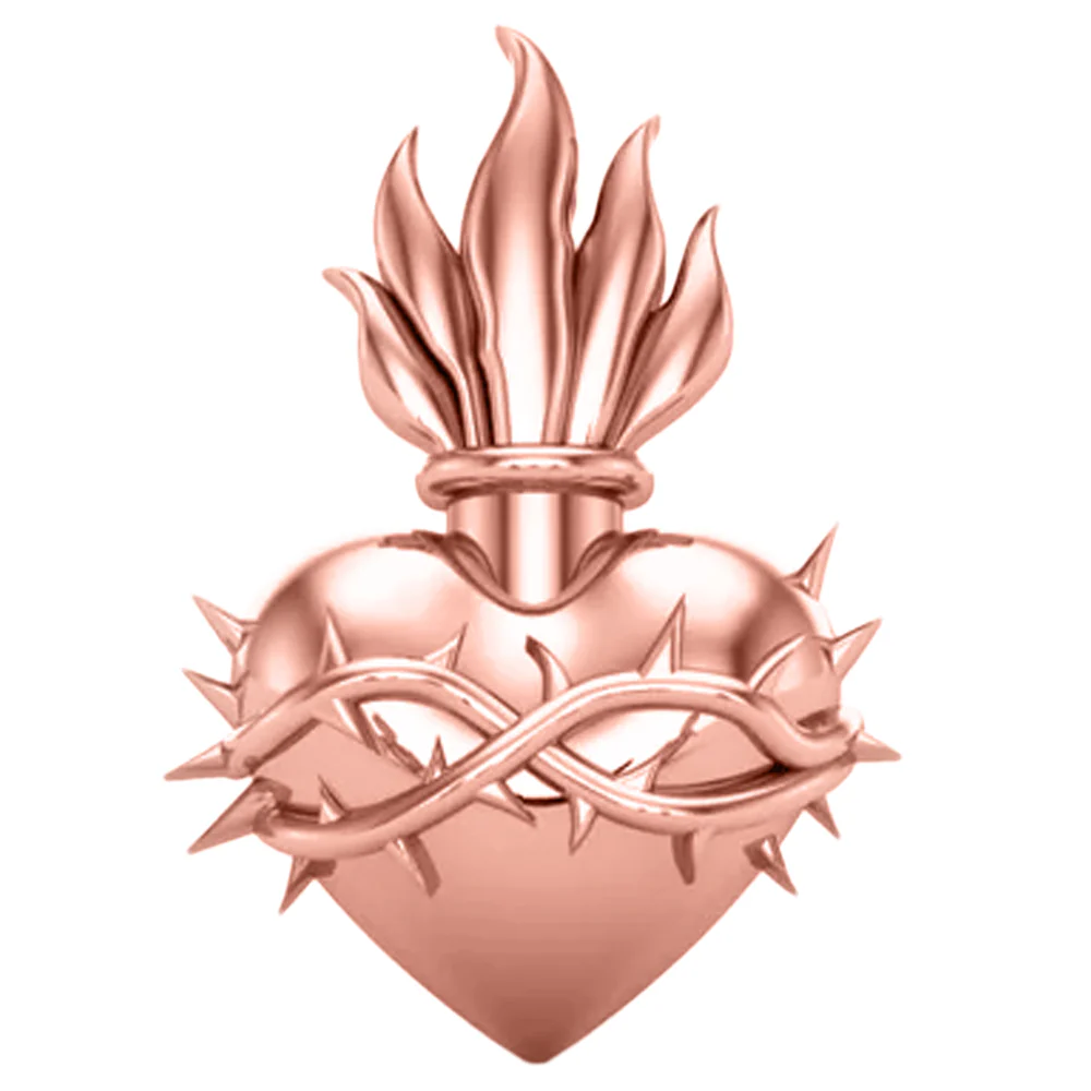 Sacred Heart Threaded End in Gold