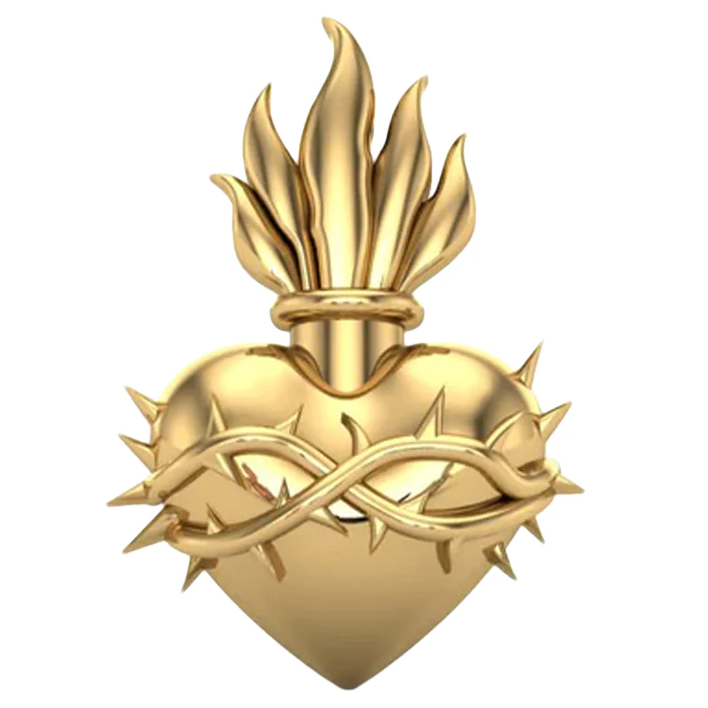 Sacred Heart Threaded End in Gold - Image 2