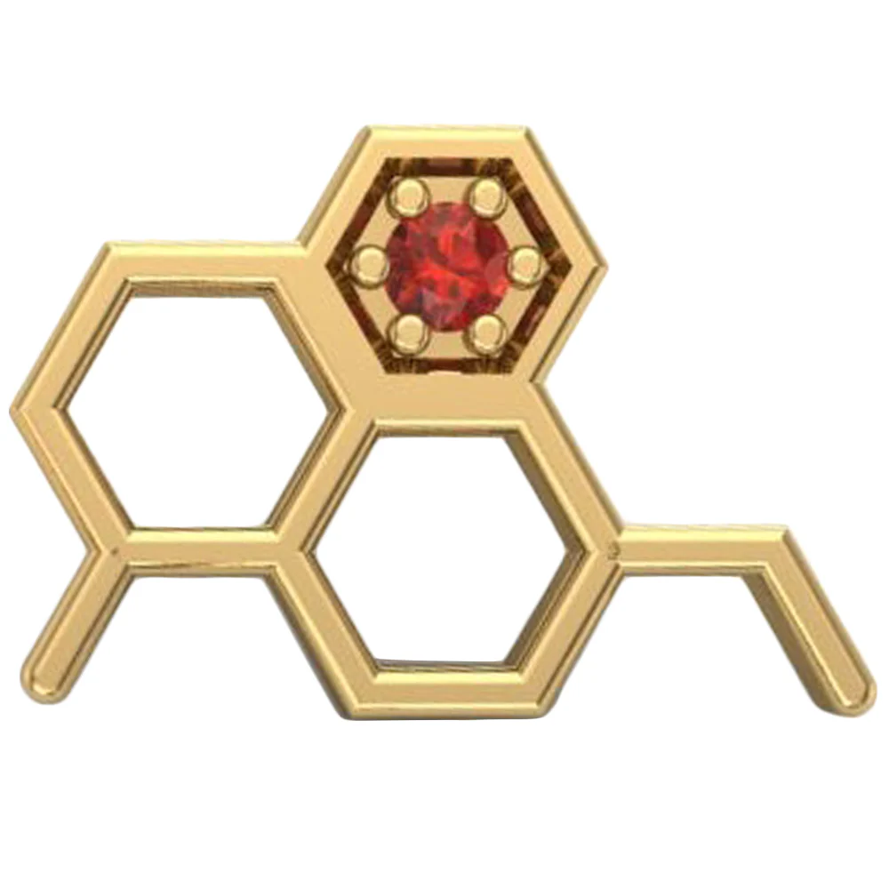 threadless: Big Honeycomb End in Gold with CZ - Image 5