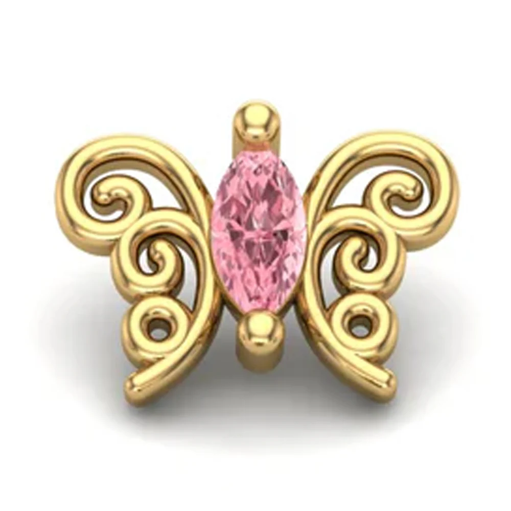 threadless: "Floaty" Butterfly End in Gold with CZ