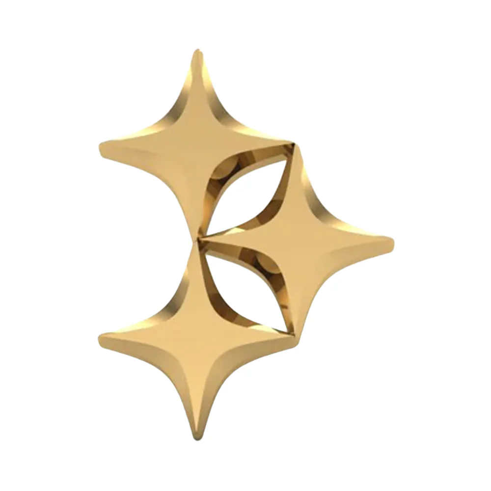 Triple Star Threaded End in Gold - Image 2