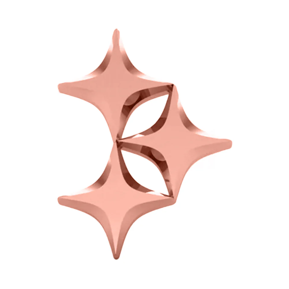 Triple Star Threaded End in Gold - Image 3