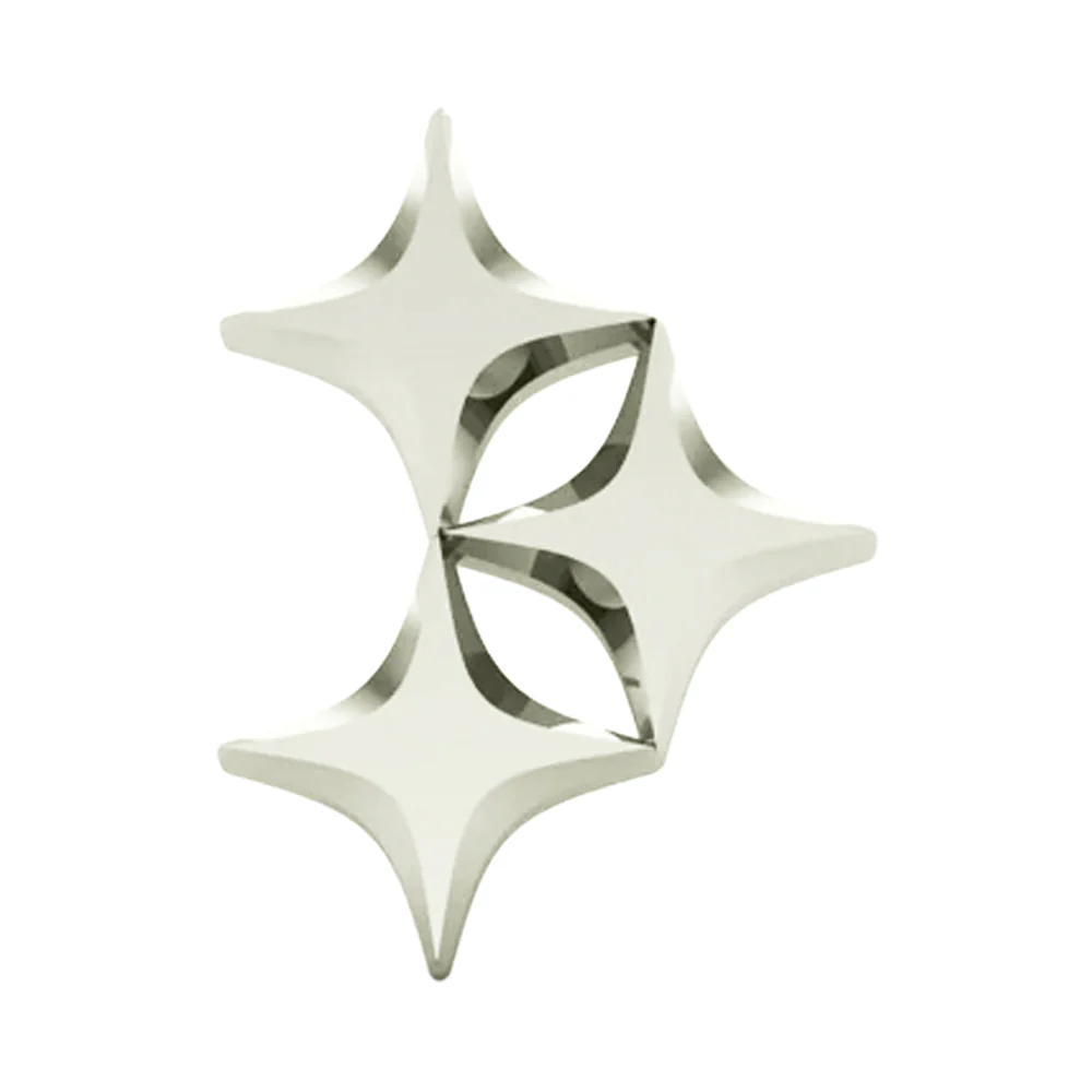 Triple Star Threaded End in Gold - Image 4