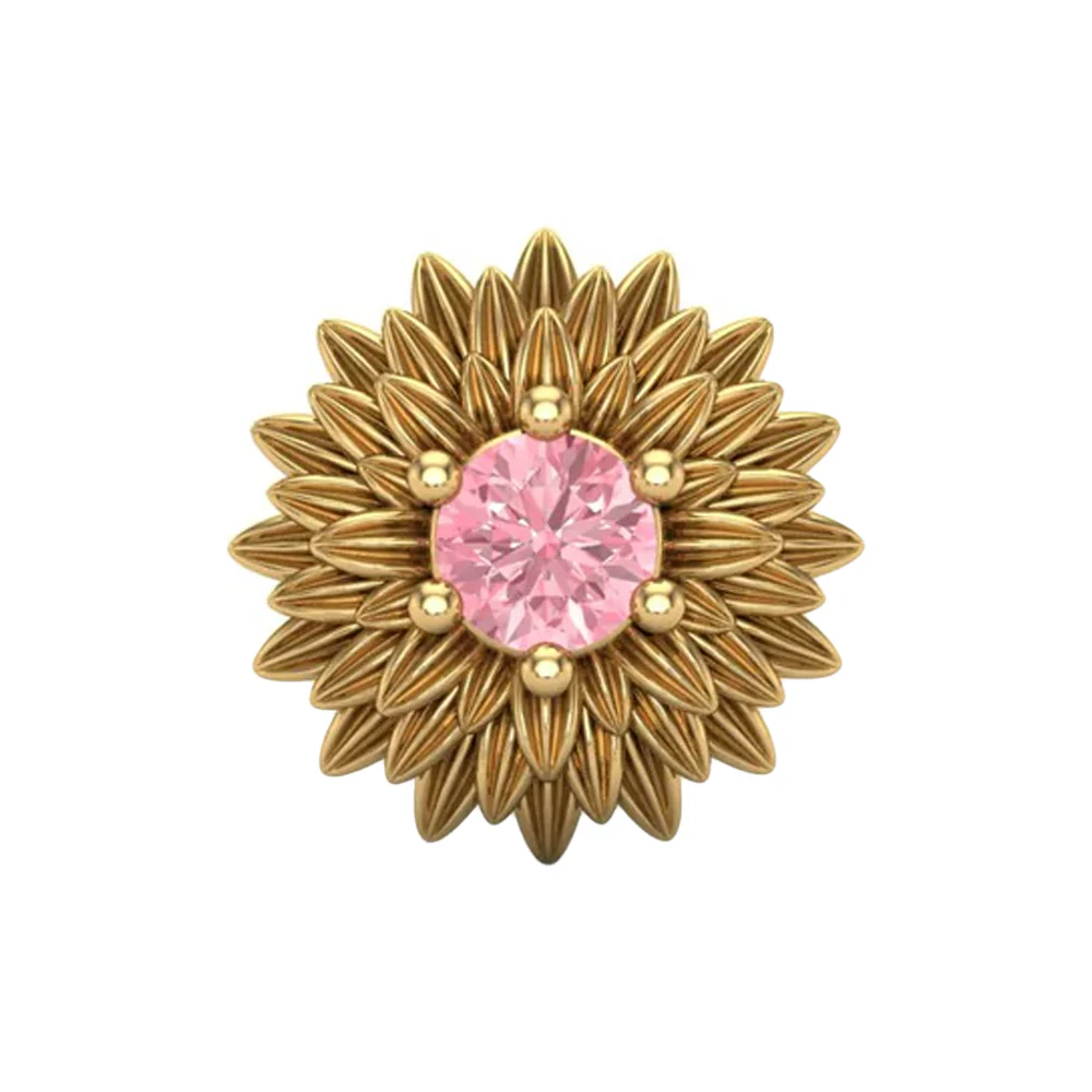 Wildflower Threaded End in Gold with Gemstone - Image 4