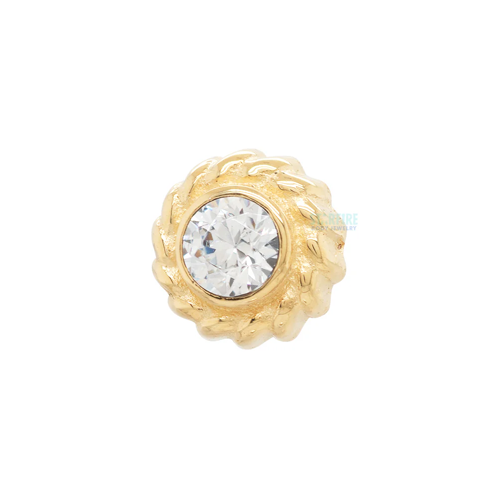 "Nusura" Threaded End in Yellow Gold with 2mm Brilliant-Cut Gem