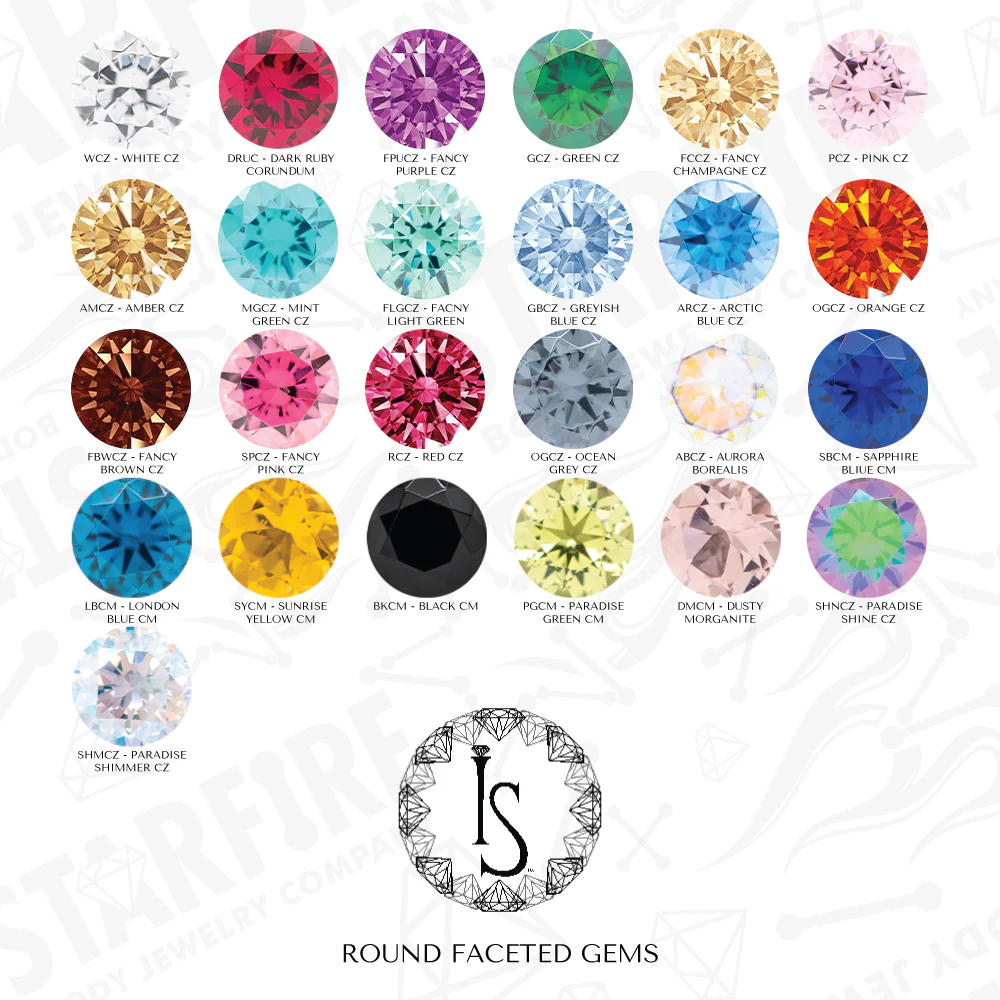 "Odyssey" Clicker #5 with Faceted Gems - 1/4" post - custom color combos - Image 4