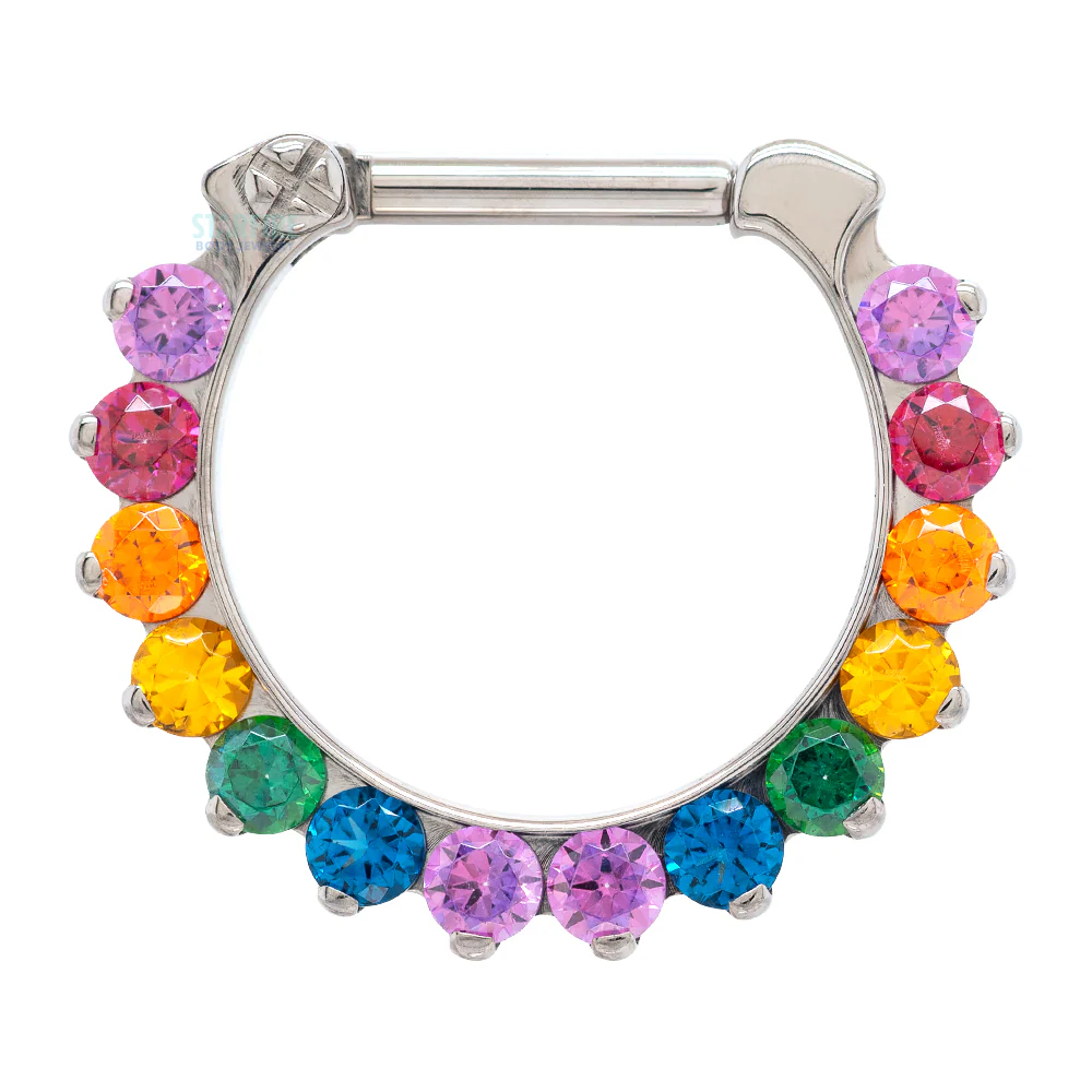 "Odyssey" Clicker #5 with Faceted Gems - 1/4" post - custom color combos - Image 7