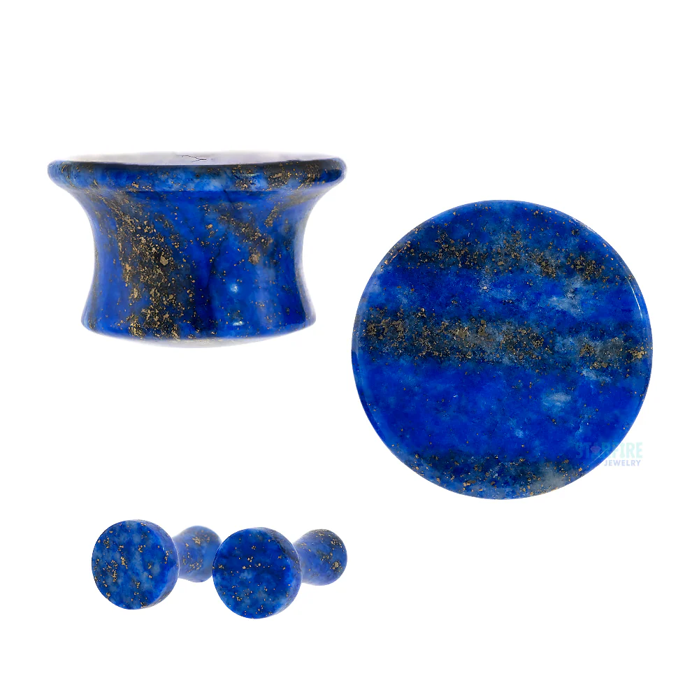 Mayan Style Stone Plugs - Lapis