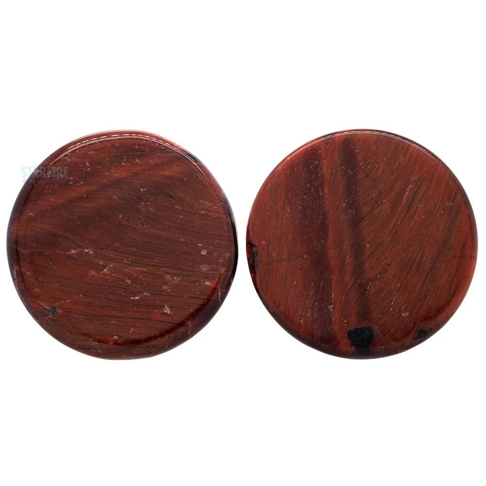 Mayan Style Stone Plugs - Red Tiger Eye - Image 2