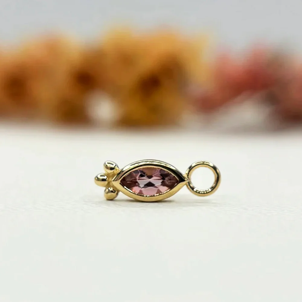 "Kimber" Charm in Gold with Gemstone - Image 2