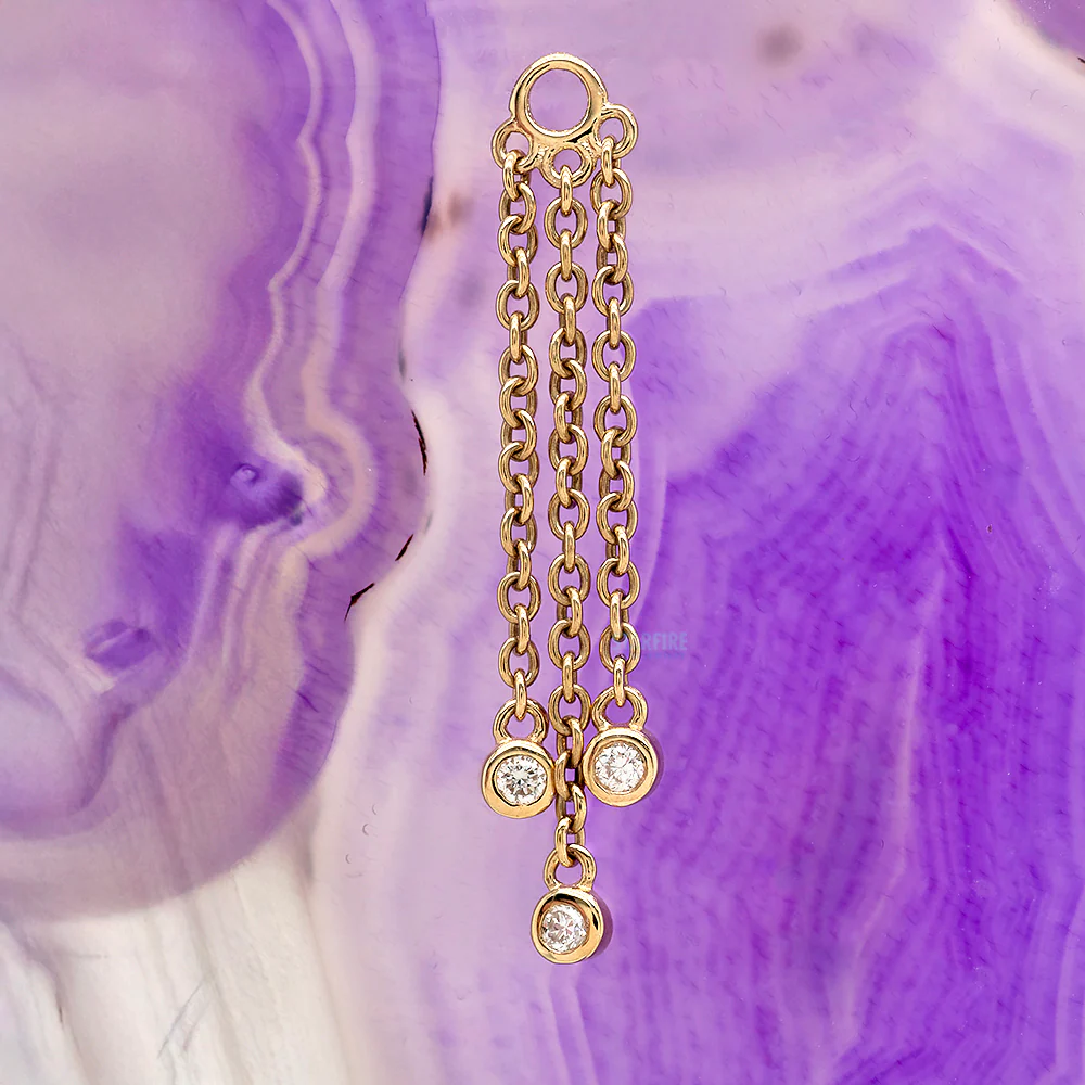 "Roxy" Chain Charm in Gold with Diamonds - Image 2