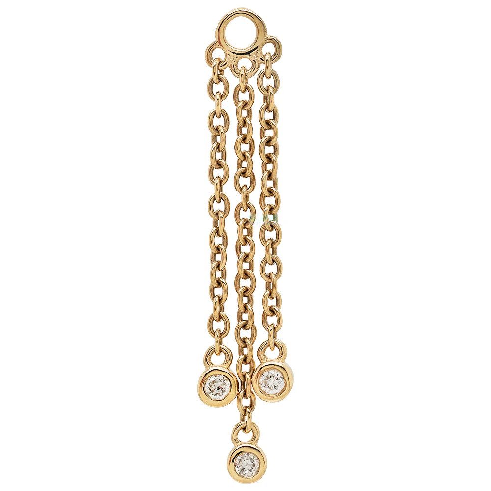 "Roxy" Chain Charm in Gold with Diamonds - Image 3